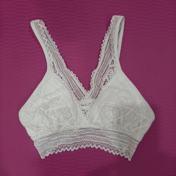 Boho crochet lace feminine bra top longline bralette - Picture 2 of 10